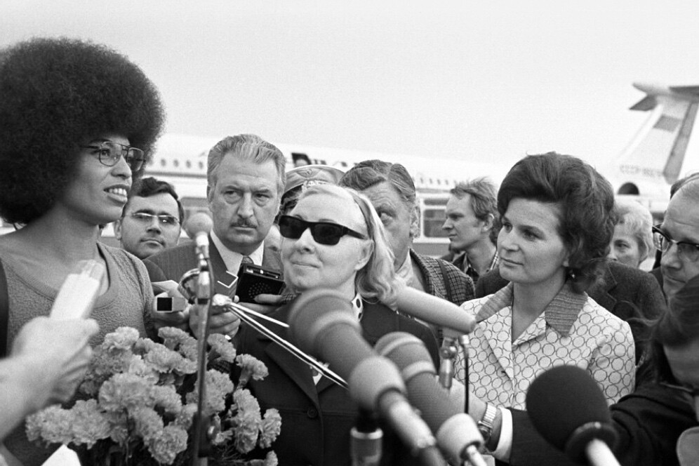 valentina tereshkova meets angela davis at the airport